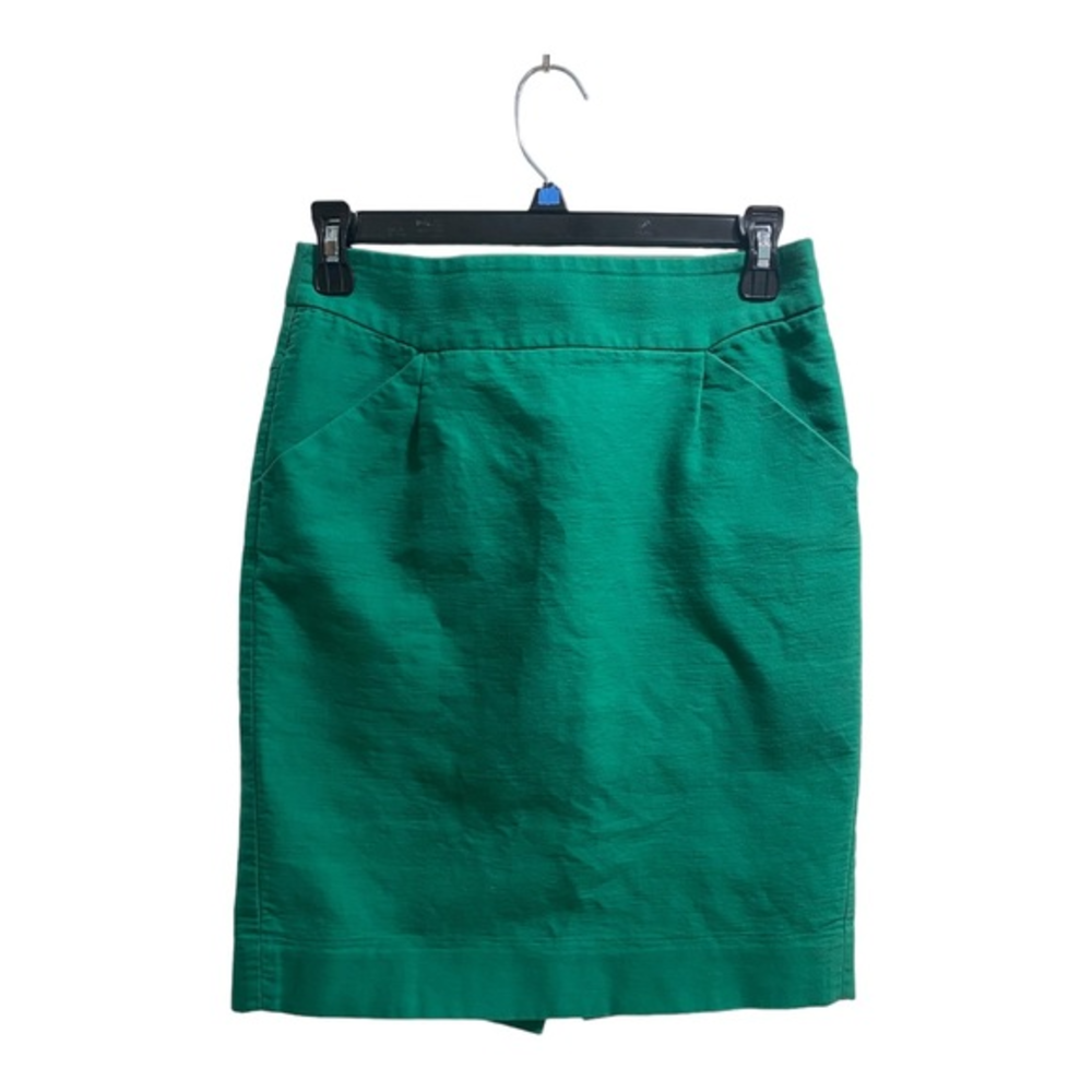J.Crew Green Pencil Skirt‎ with Pockets size 0 EUC